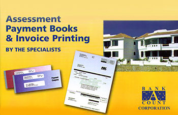 Payment coupon books and statements for property management, HOA dues payments, special assessments