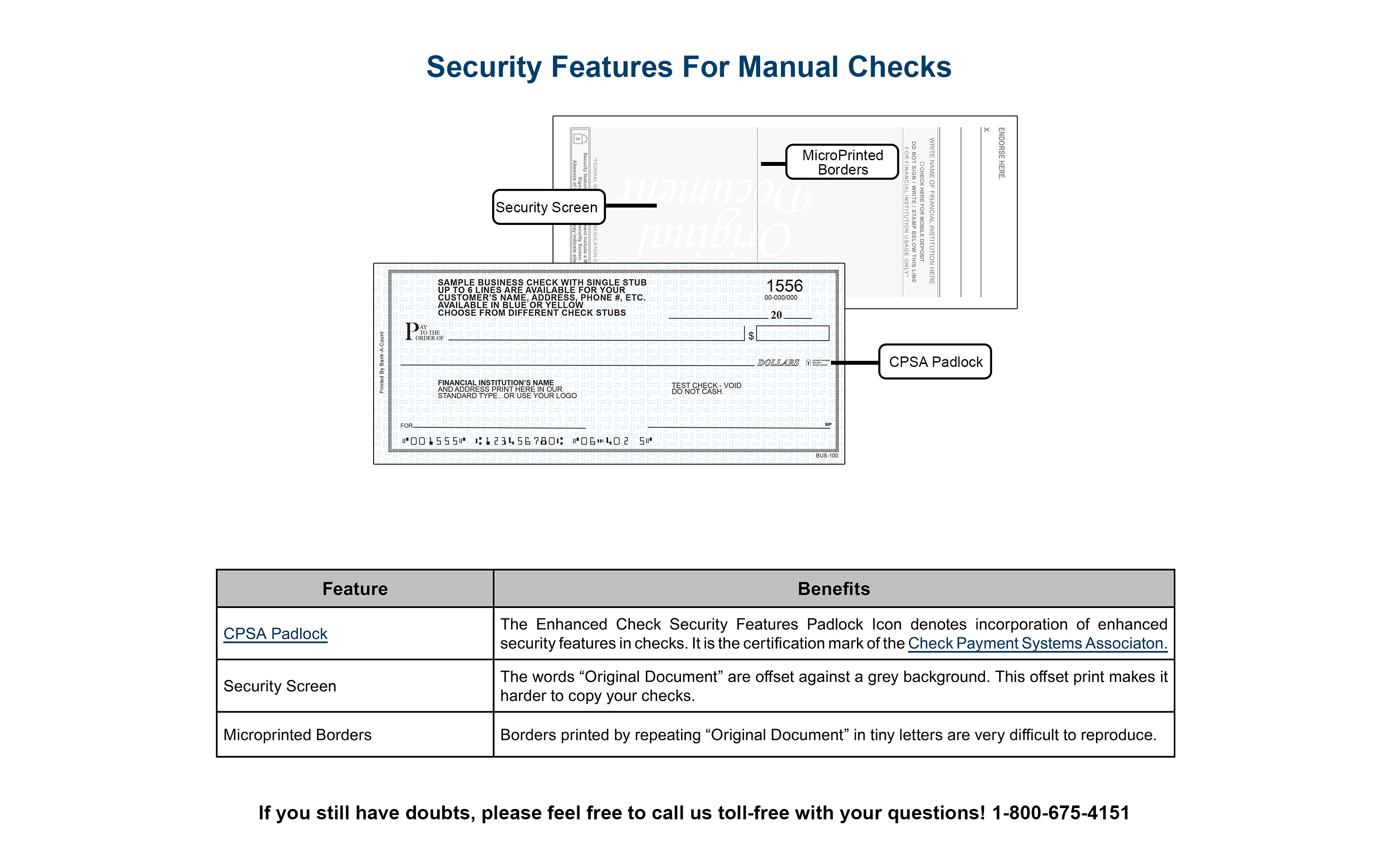 Manual Check Security Features