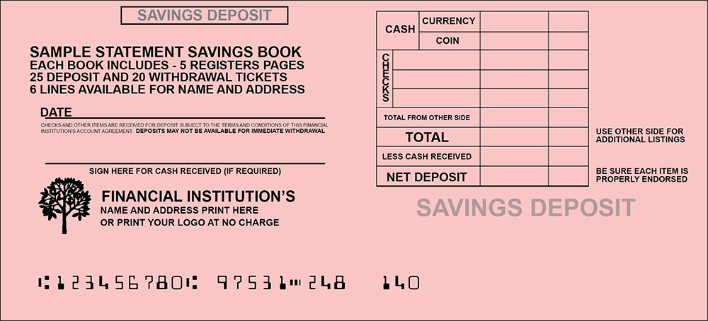 Statement Savings Deposit Ticket