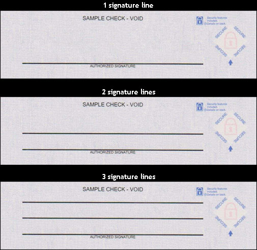 Signature lines on laser checks