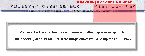 Checking Account number