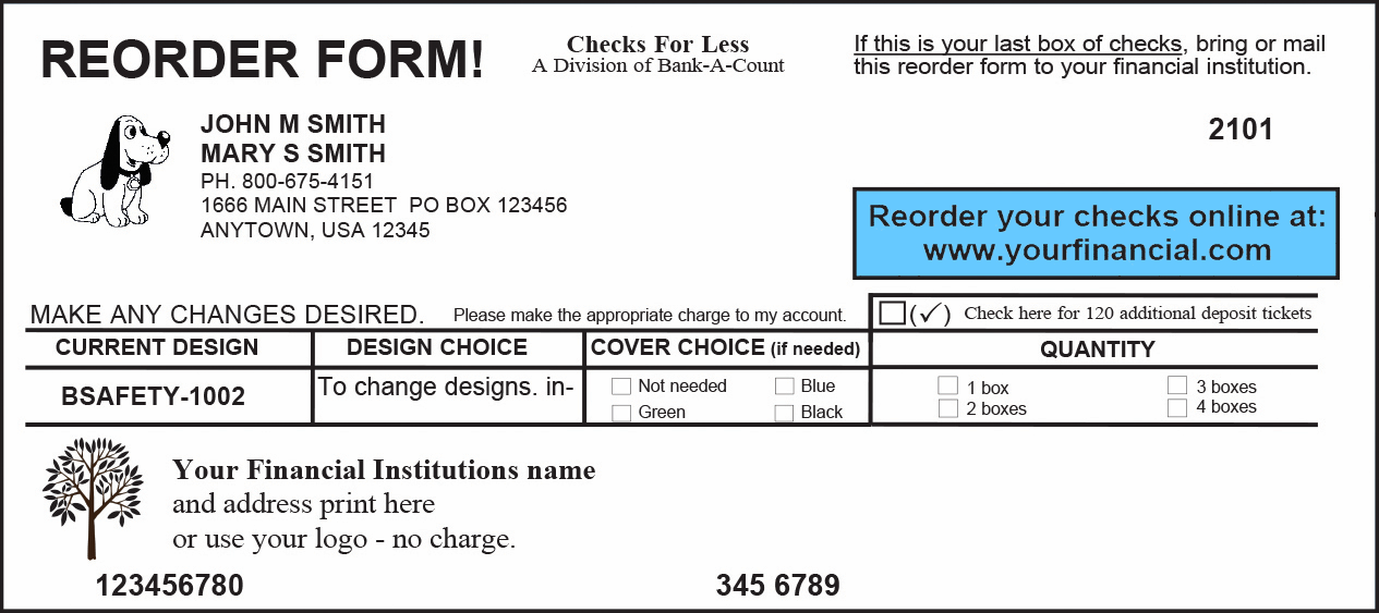 Reorder Form Marketing Message