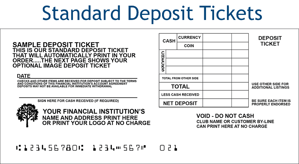 Standard Deposit Ticket