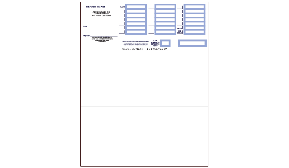 Printable Deposit Slips Quickbooks Deposit Slip