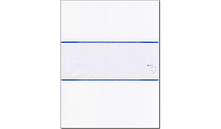 Blank Check Paper Stock Computer Check in Middle Linen Blue Count 25 With Sig for sale online 
