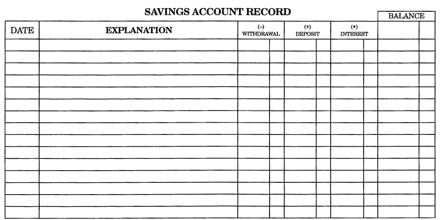 Template Checkbook Record